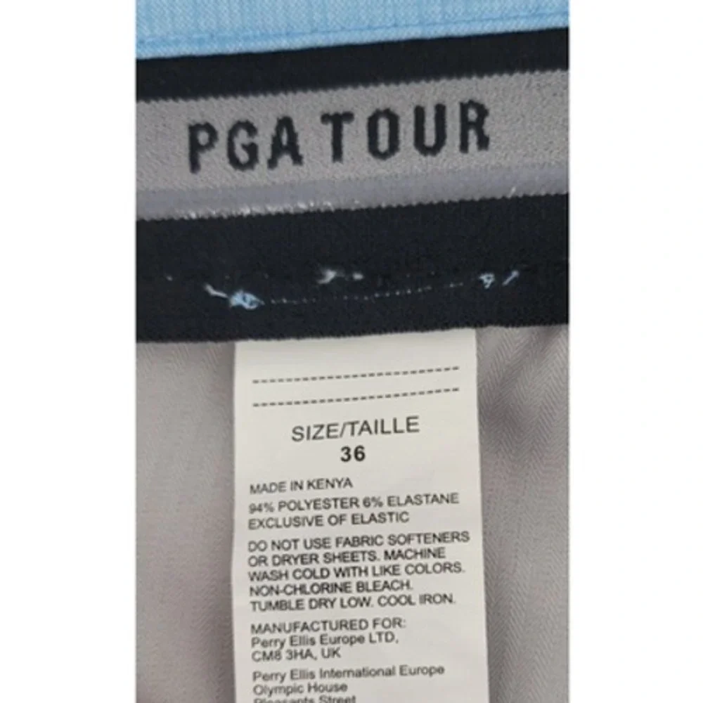 PGA Tour Mens 36 Golf Shorts Blue Performance Stretch‎ 8 Inseam Flat Front NWT